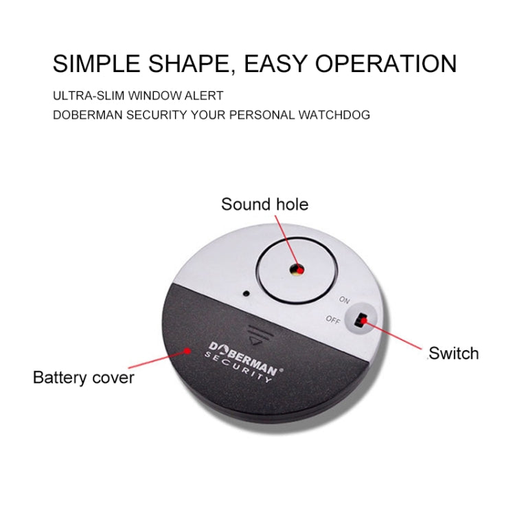 DOBERMAN SE-0106 Ultra-slim Round Door / Window Alert Detect Vibration Sensor Alarm for Home Alarms Security
