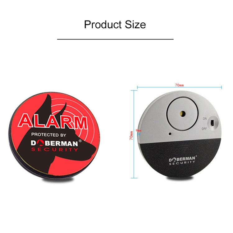 DOBERMAN SE-0106 Ultra-slim Round Door / Window Alert Detect Vibration Sensor Alarm for Home Alarms Security