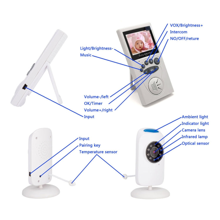 WLSES GB101 2.4 inch Wireless Surveillance Camera Baby Monitor,