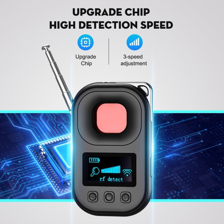 T03 Multi-function Camera Detector Scanner Anti-Peep Eavesdropping Anti-Monitoring Signal Detector  - Black
