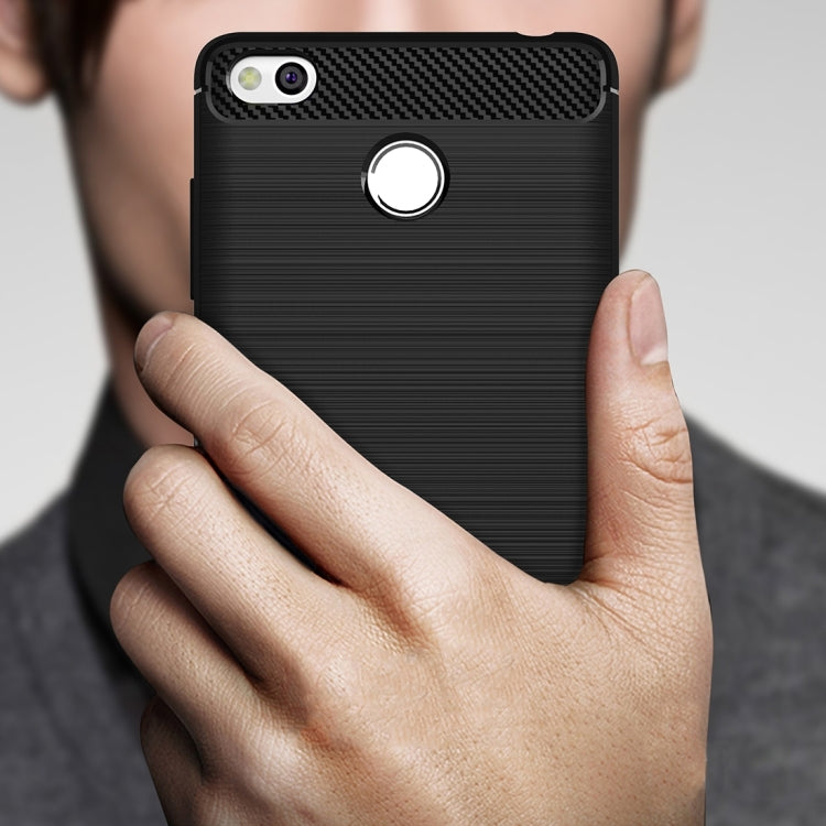 For Xiaomi  Redmi 3S Brushed Texture Carbon Fiber TPU Protective Case