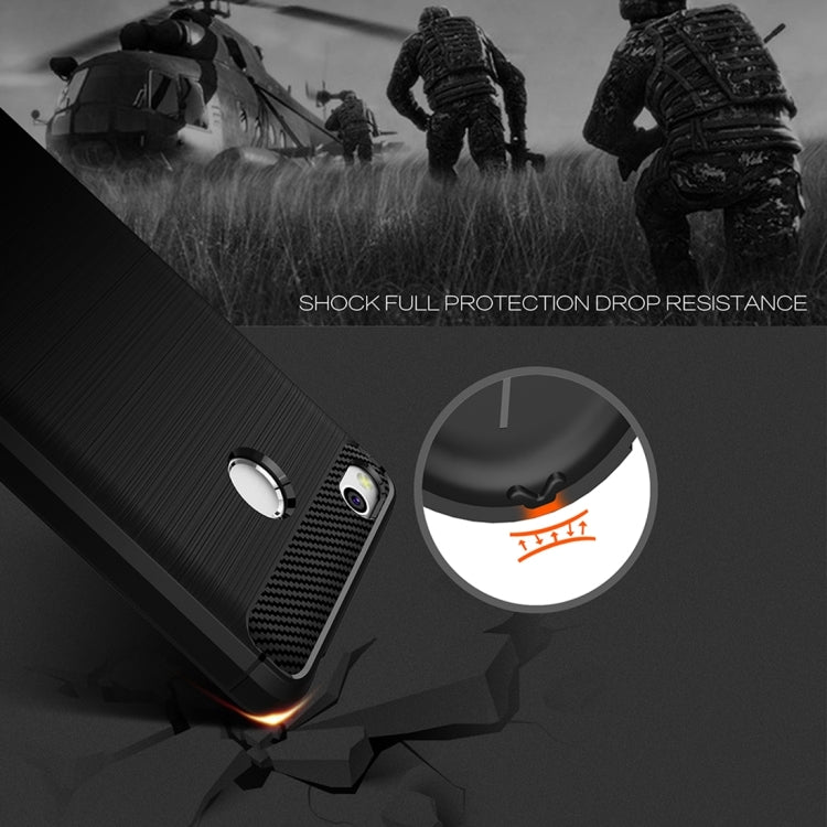 For Xiaomi  Redmi 3S Brushed Texture Carbon Fiber TPU Protective Case