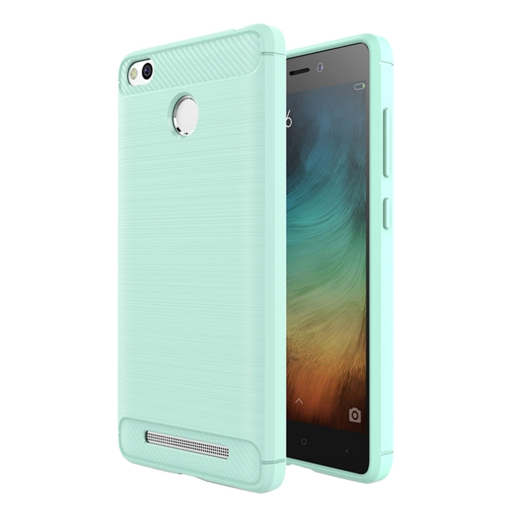 For Xiaomi  Redmi 3S Brushed Texture Carbon Fiber TPU Protective Case
