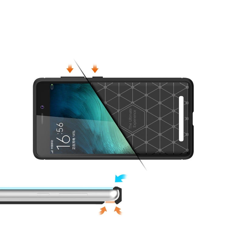 For Xiaomi  Redmi 3S Brushed Texture Carbon Fiber TPU Protective Case