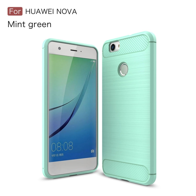 For Huawei nova Brushed Texture Carbon Fiber TPU Rugged Armor Protective Case