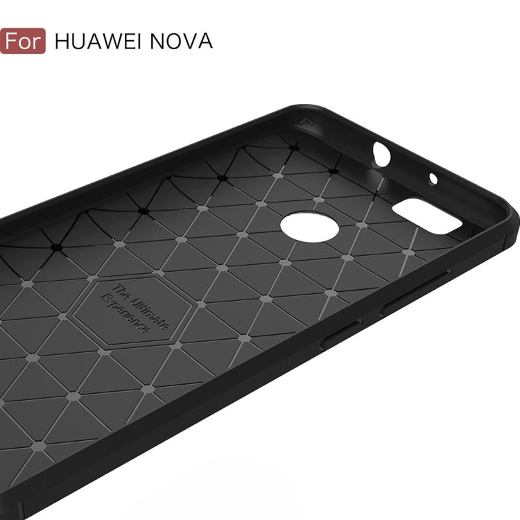 For Huawei nova Brushed Texture Carbon Fiber TPU Rugged Armor Protective Case