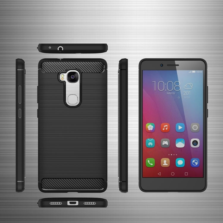 For Huawei  Honor 5X Brushed Texture Carbon Fiber TPU Protective Case