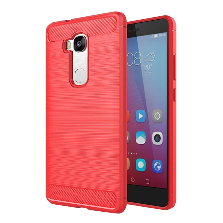 For Huawei  Honor 5X Brushed Texture Carbon Fiber TPU Protective Case