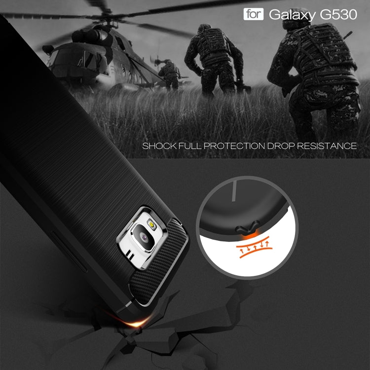For Galaxy Grand Prime / G530 Brushed Texture Carbon Fiber TPU Protective Case