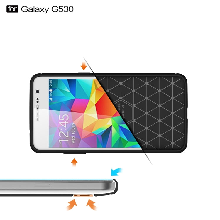 For Galaxy Grand Prime / G530 Brushed Texture Carbon Fiber TPU Protective Case