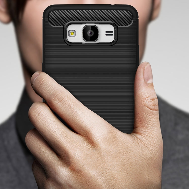 For Galaxy Grand Prime / G530 Brushed Texture Carbon Fiber TPU Protective Case