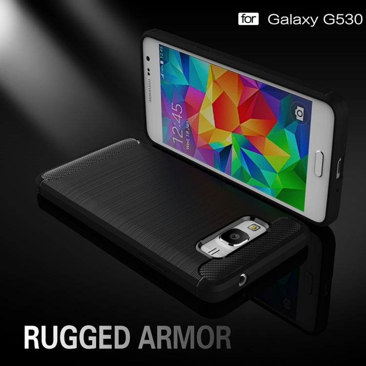 For Galaxy Grand Prime / G530 Brushed Texture Carbon Fiber TPU Protective Case