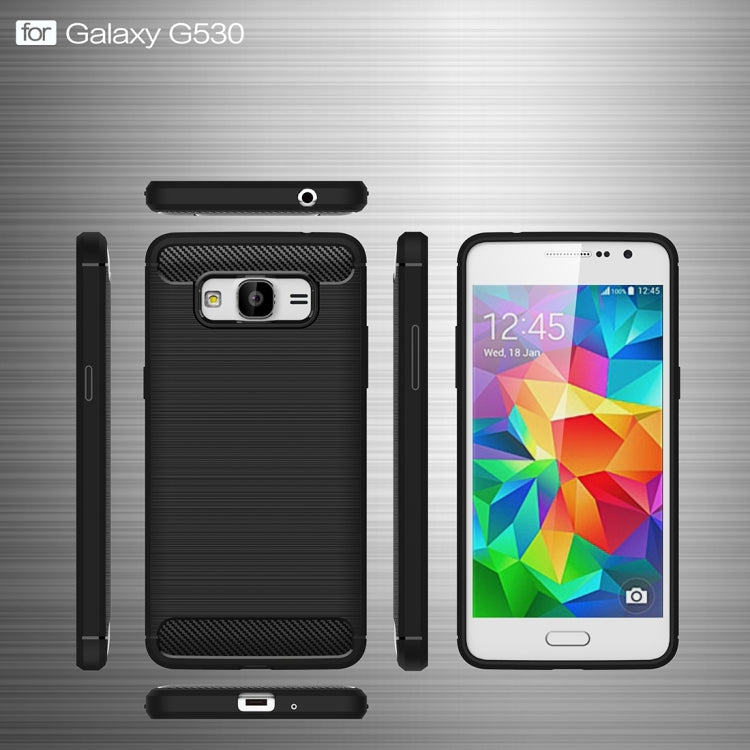 For Galaxy Grand Prime / G530 Brushed Texture Carbon Fiber TPU Protective Case