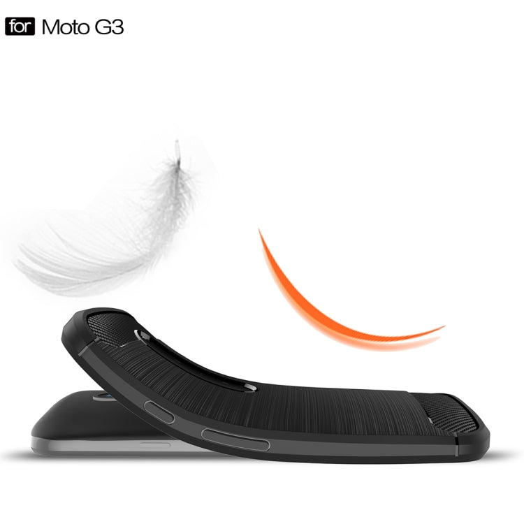 For Motorola Moto G (3rd Gen.) Brushed Texture Carbon Fiber TPU Protective Case