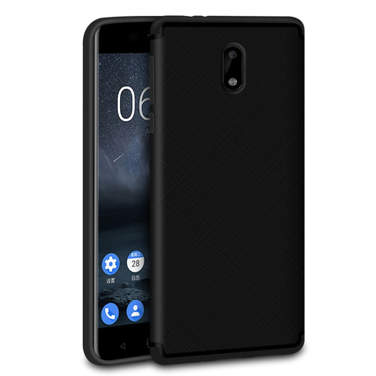 For Nokia 3 Cross Texture 0.3mm Ultra-thin TPU Full Coverage Shockproof Soft Protective Back Cover Case(Black)