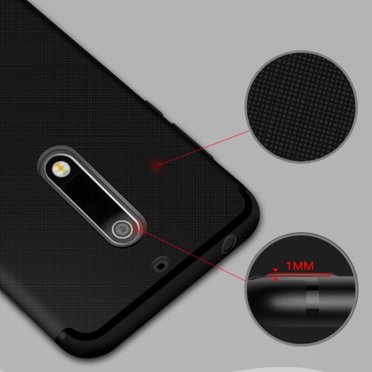 For Nokia 5 Cross Texture 0.3mm Ultra-thin TPU Full Coverage Shockproof Soft Protective Back Cover Case (navy)