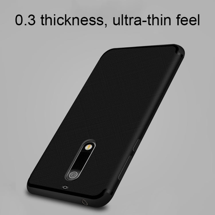 For Nokia 5 Cross Texture 0.3mm Ultra-thin TPU Full Coverage Shockproof Soft Protective Back Cover Case (navy)