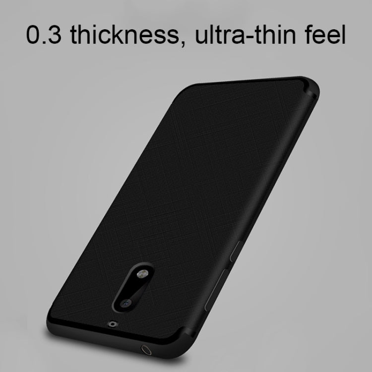 For Nokia 6 Cross Texture 0.3mm Ultra-thin TPU Full Coverage Shockproof Soft Protective Back Cover Case (Red)