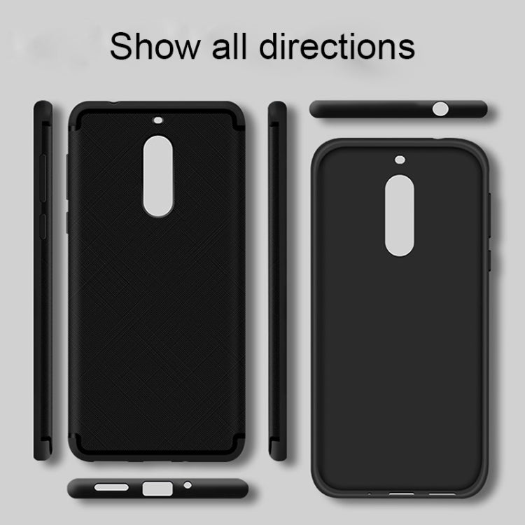 For Nokia 6 Cross Texture 0.3mm Ultra-thin TPU Full Coverage Shockproof Soft Protective Back Cover Case (Red)