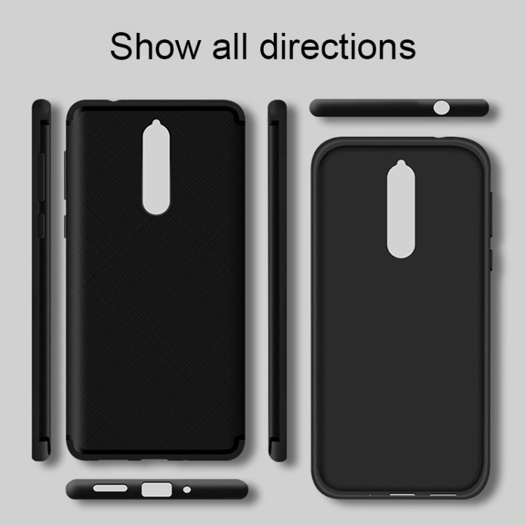 For Nokia 8 Cross Texture 0.3mm Ultra-thin TPU Full Coverage Shockproof Soft Protective Back Cover Case (Red)