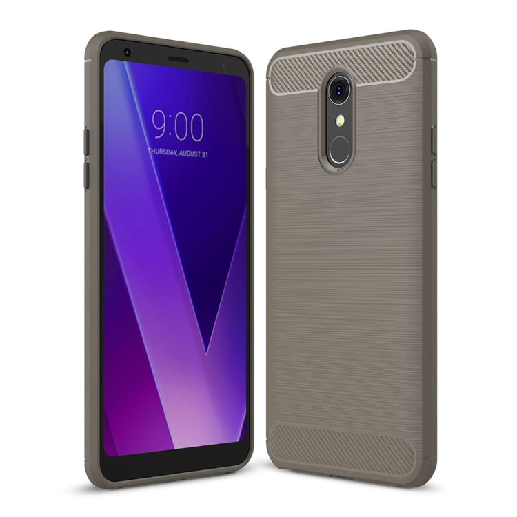 Brushed Texture Carbon Fiber Shockproof TPU Case for LG Q Stylus
