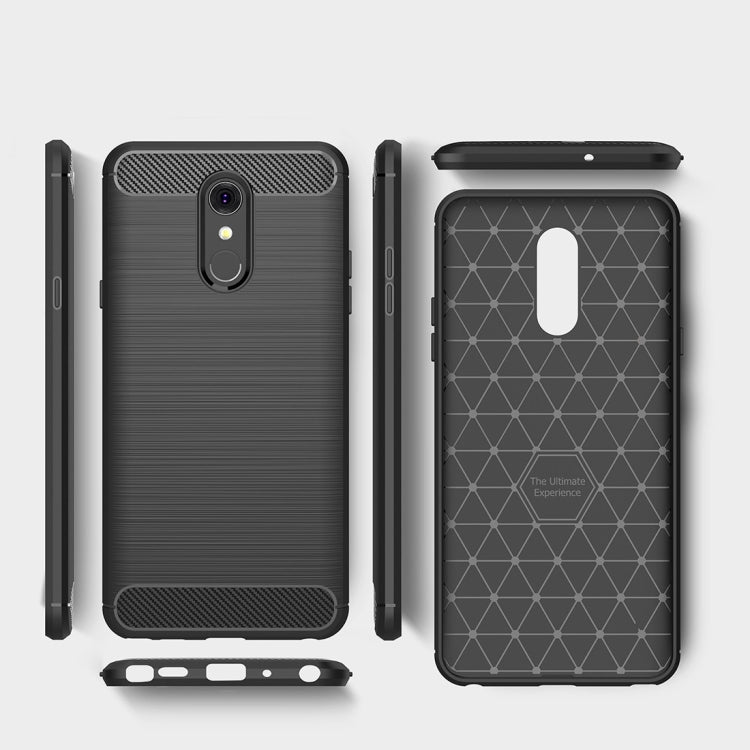 Brushed Texture Carbon Fiber Shockproof TPU Case for LG Q Stylus