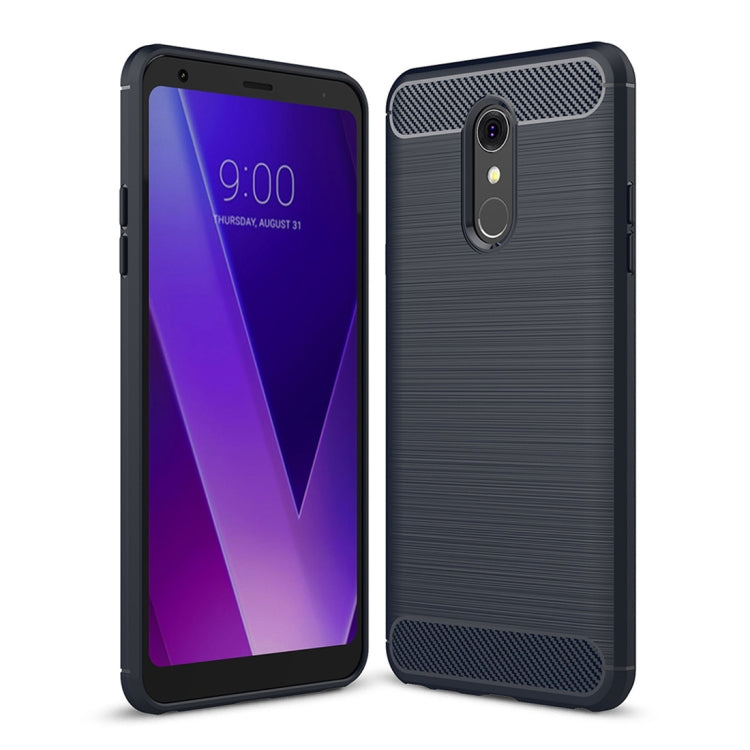 Brushed Texture Carbon Fiber Shockproof TPU Case for LG Q Stylus