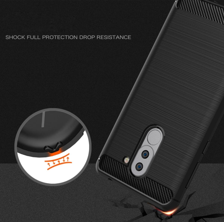 For Huawei Honor 6X(2016)  Brushed Texture Carbon Fiber TPU Protective Case