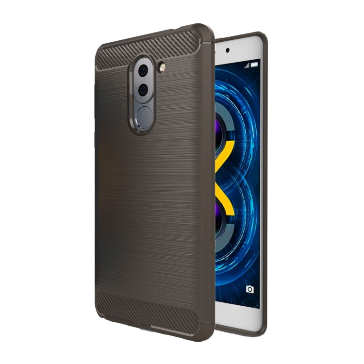 For Huawei Honor 6X(2016)  Brushed Texture Carbon Fiber TPU Protective Case