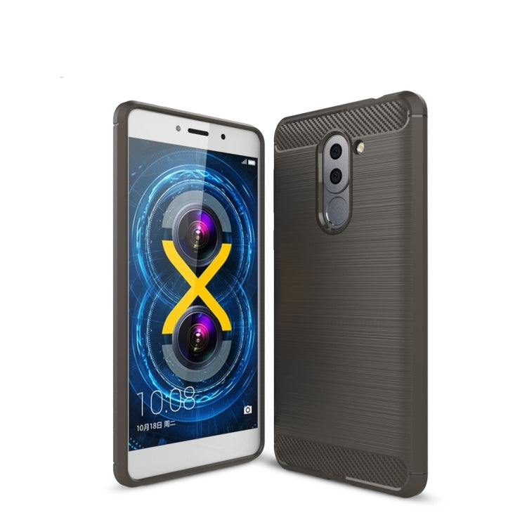 For Huawei Honor 6X(2016)  Brushed Texture Carbon Fiber TPU Protective Case