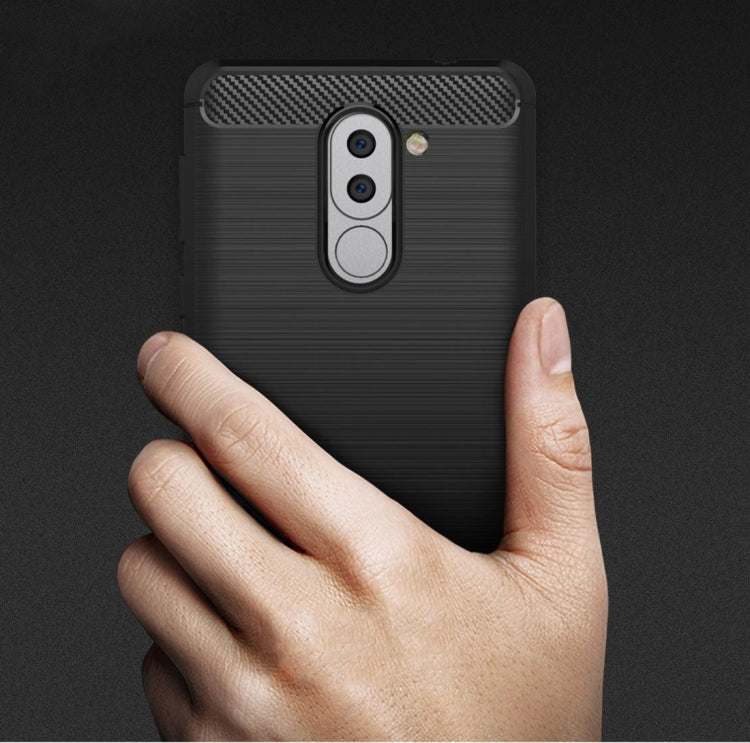 For Huawei Honor 6X(2016)  Brushed Texture Carbon Fiber TPU Protective Case
