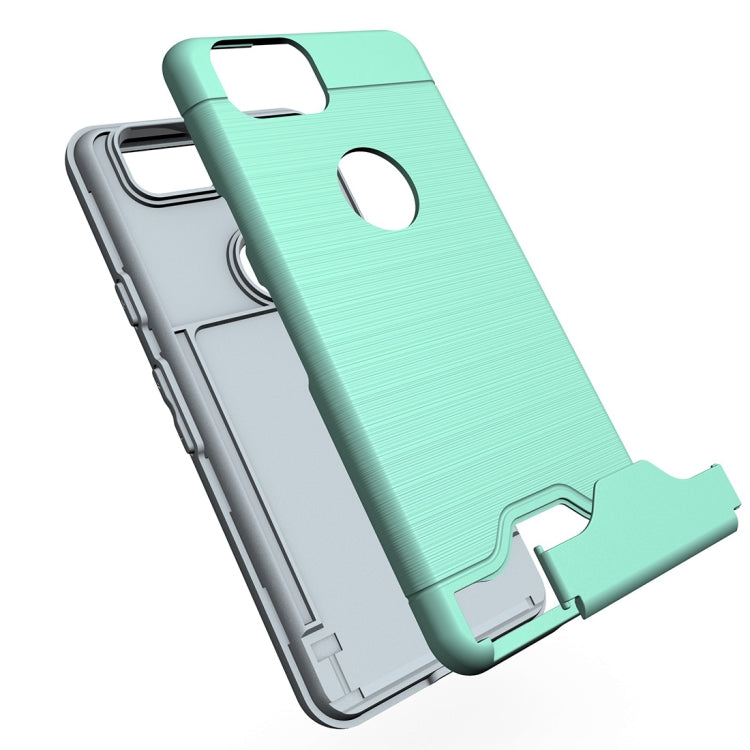 For Google Pixel 2 Brushed Texture Separable PC + TPU Protective Combination Back Case with Holder & Card Slot