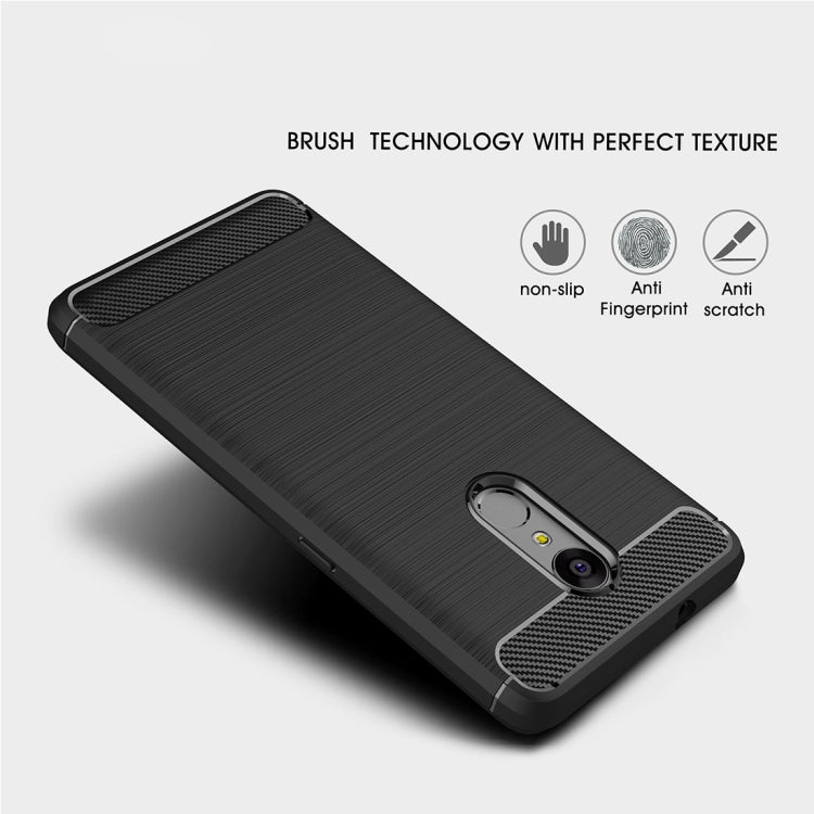 For Lenovo  K8 Brushed Carbon Fiber Texture TPU Shockproof Anti-slip Soft Protective Back Cover Case