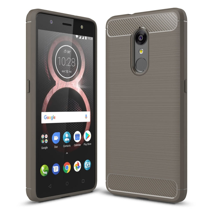 For Lenovo  K8 Brushed Carbon Fiber Texture TPU Shockproof Anti-slip Soft Protective Back Cover Case