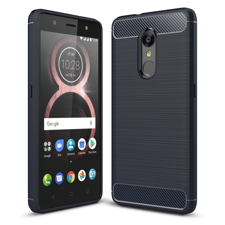 For Lenovo  K8 Brushed Carbon Fiber Texture TPU Shockproof Anti-slip Soft Protective Back Cover Case