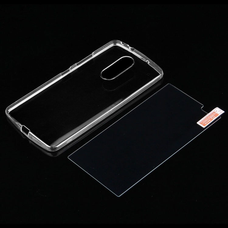 For Lenovo Lemon X3 C50 0.75mm Ultra-thin Transparent TPU Protective Case + Tempered Glass Film Screen Protector