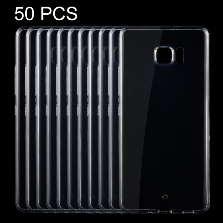 50 PCS for HTC U Ultra 0.75mm Ultra-thin Transparent TPU Protective Case