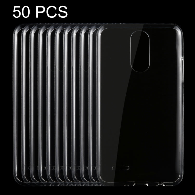 50 PCS for LG K4 (2017) (EU Version) 0.75mm Ultra-thin Transparent TPU Protective Case
