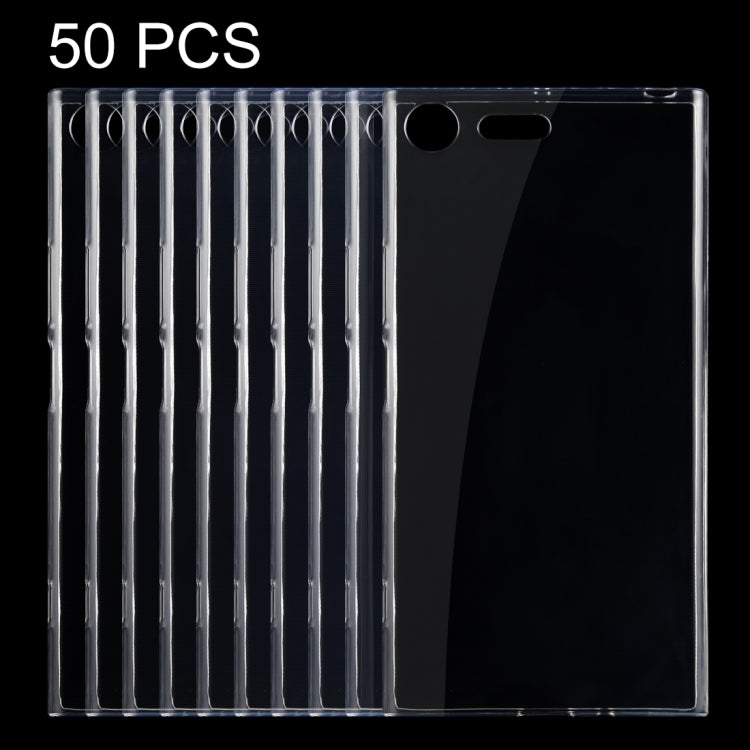 50 PCS for Sony Xperia XZ Premium 0.75mm Ultra-thin Transparent TPU Protective Case