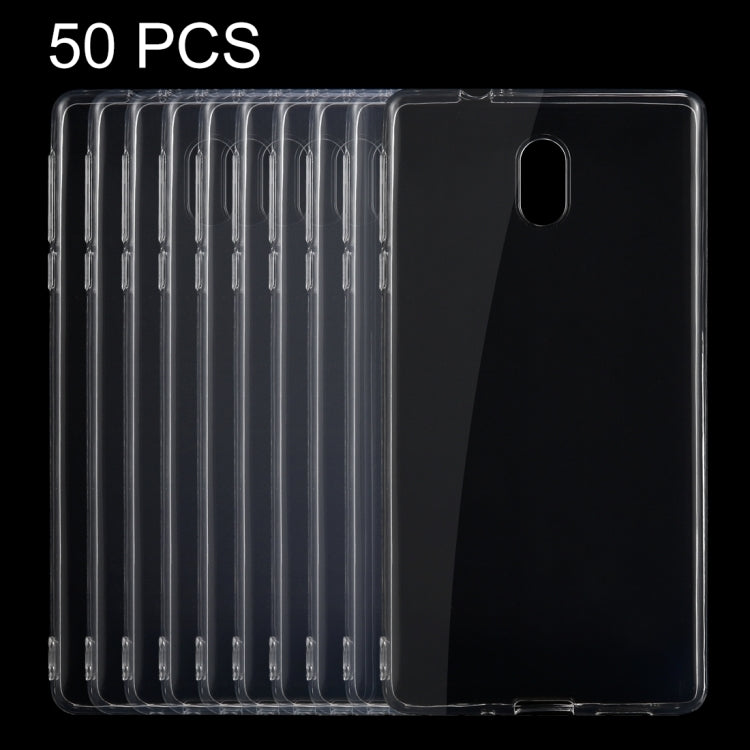 50 PCS for Nokia 3 0.75mm Ultra-thin Transparent TPU Protective Case