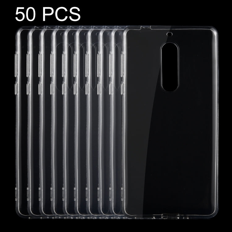 50 PCS for Nokia 5 0.75mm Ultra-thin Transparent TPU Protective Case