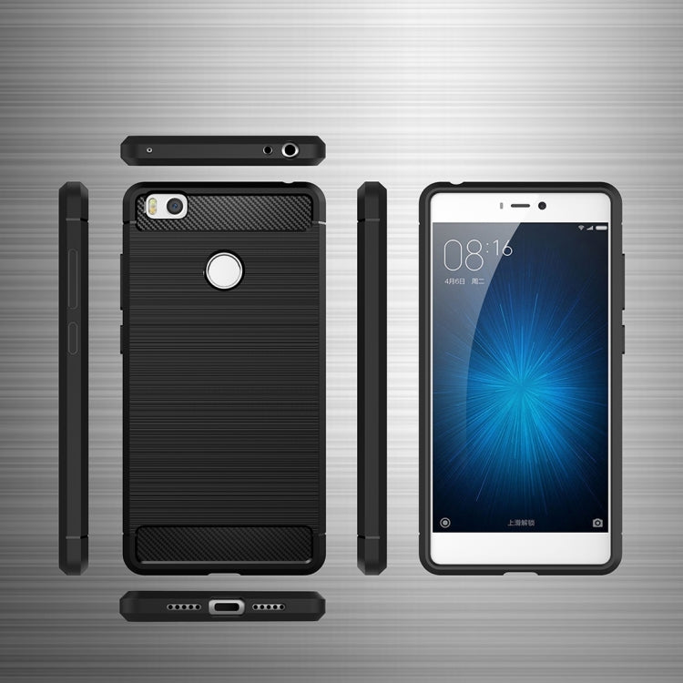 For Xiaomi  Mi 4s Brushed Texture Carbon Fiber TPU Protective Case