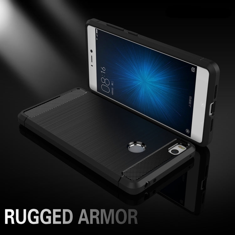 For Xiaomi  Mi 4s Brushed Texture Carbon Fiber TPU Protective Case