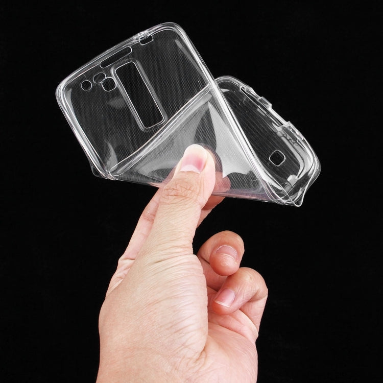 For LG K8 0.75mm Double-sided Ultra-thin Transparent TPU Protective Case(Transparent)