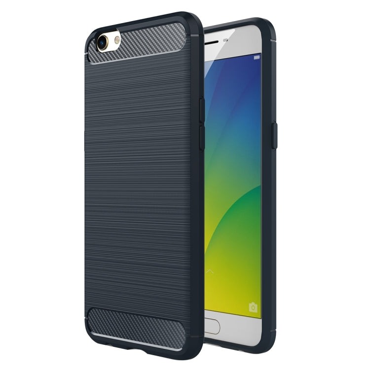 For OPPO  R9s Brushed Texture Carbon Fiber TPU Protective Case