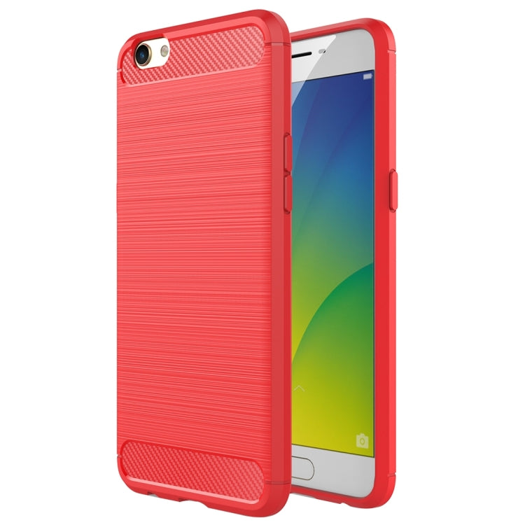 For OPPO  R9s Brushed Texture Carbon Fiber TPU Protective Case