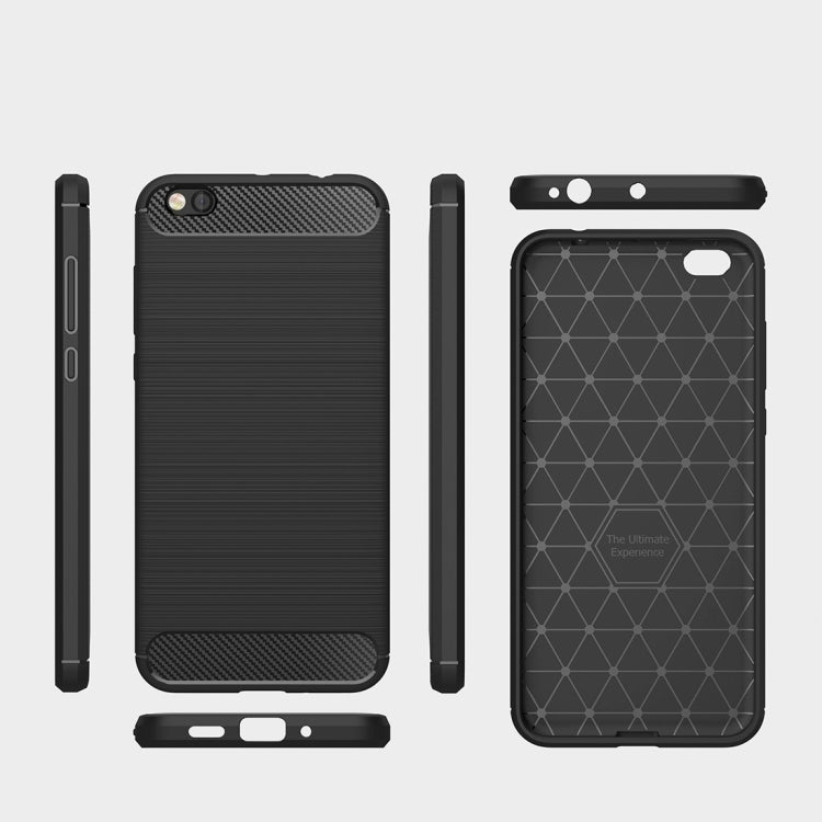 For Xiaomi  Mi 5c Brushed Carbon Fiber Texture Shockproof TPU Protective Cover Case