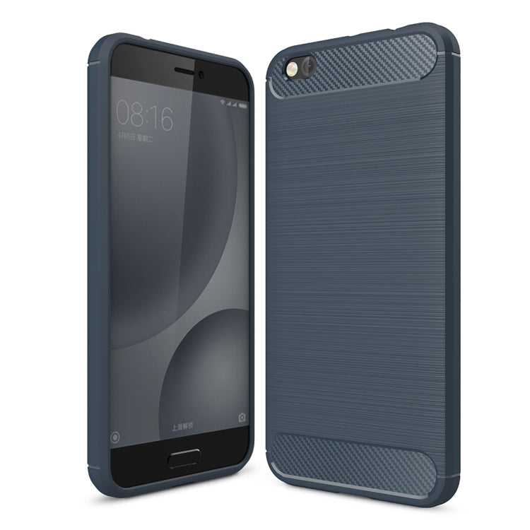 For Xiaomi  Mi 5c Brushed Carbon Fiber Texture Shockproof TPU Protective Cover Case