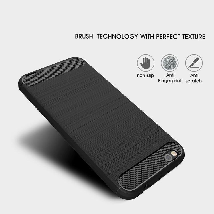 For Xiaomi  Mi 5c Brushed Carbon Fiber Texture Shockproof TPU Protective Cover Case
