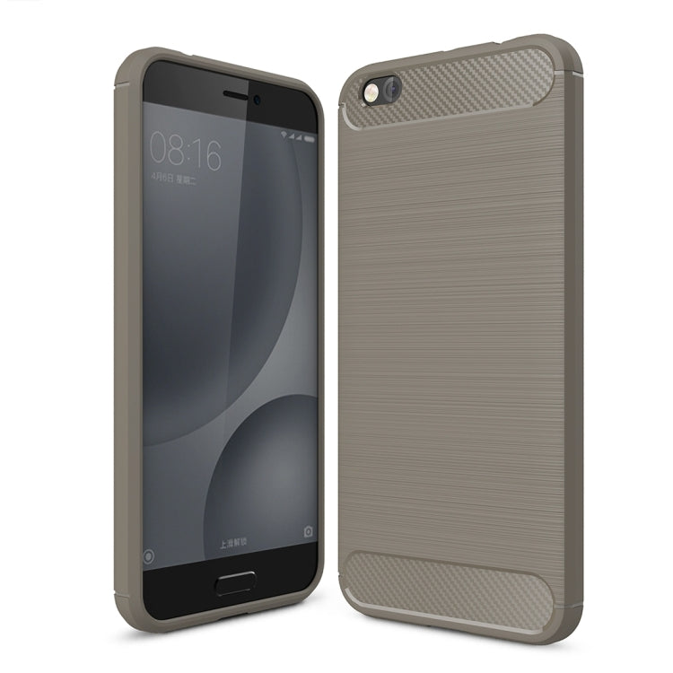 For Xiaomi  Mi 5c Brushed Carbon Fiber Texture Shockproof TPU Protective Cover Case